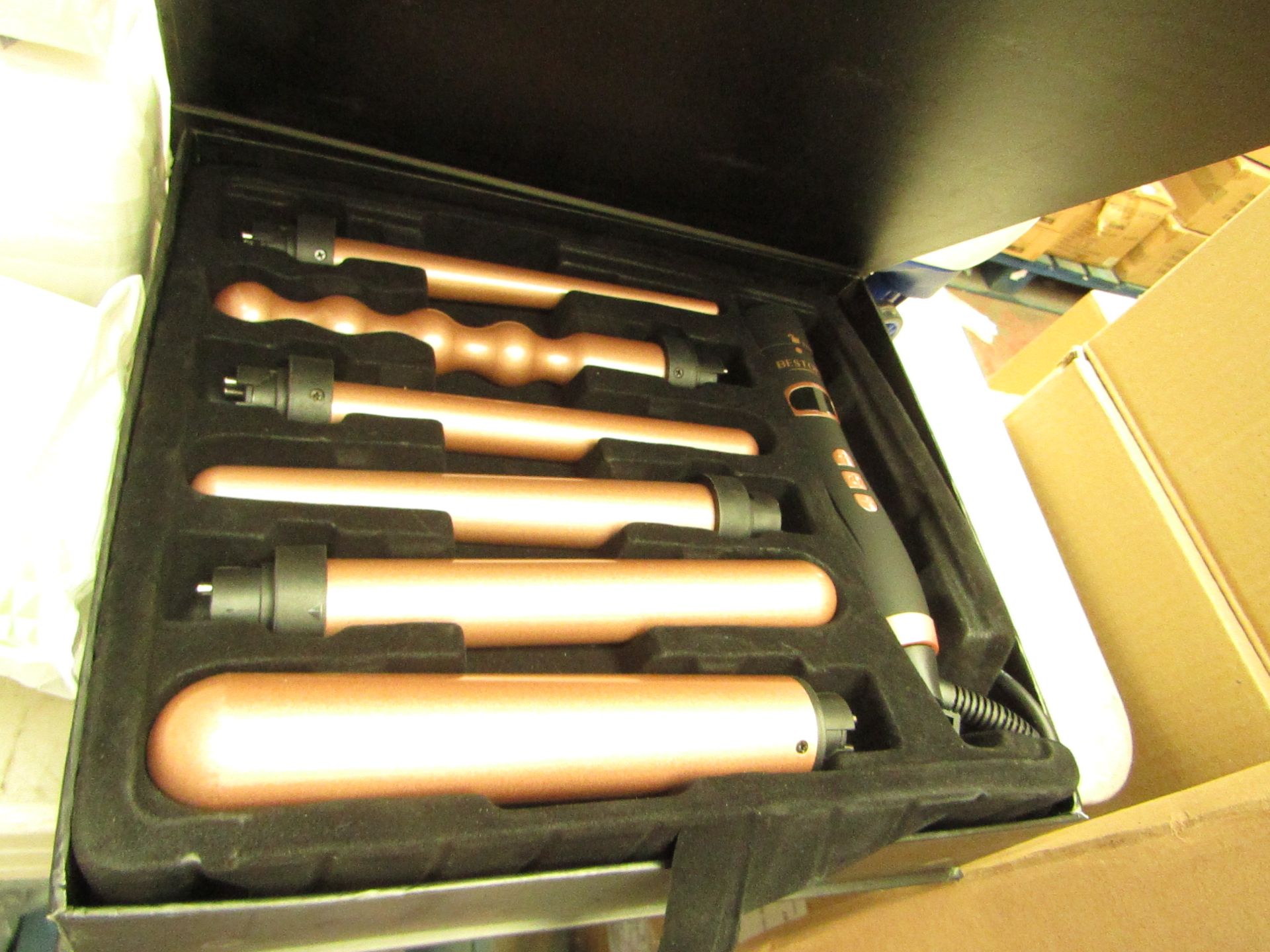 Bestope 6 in 1 Professional Curling Wand. Looks New & Is Tested Working & Boxed