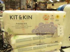 Pack of 34 Size 4 Kit & Kin Nappies. New In sealed Packaging
