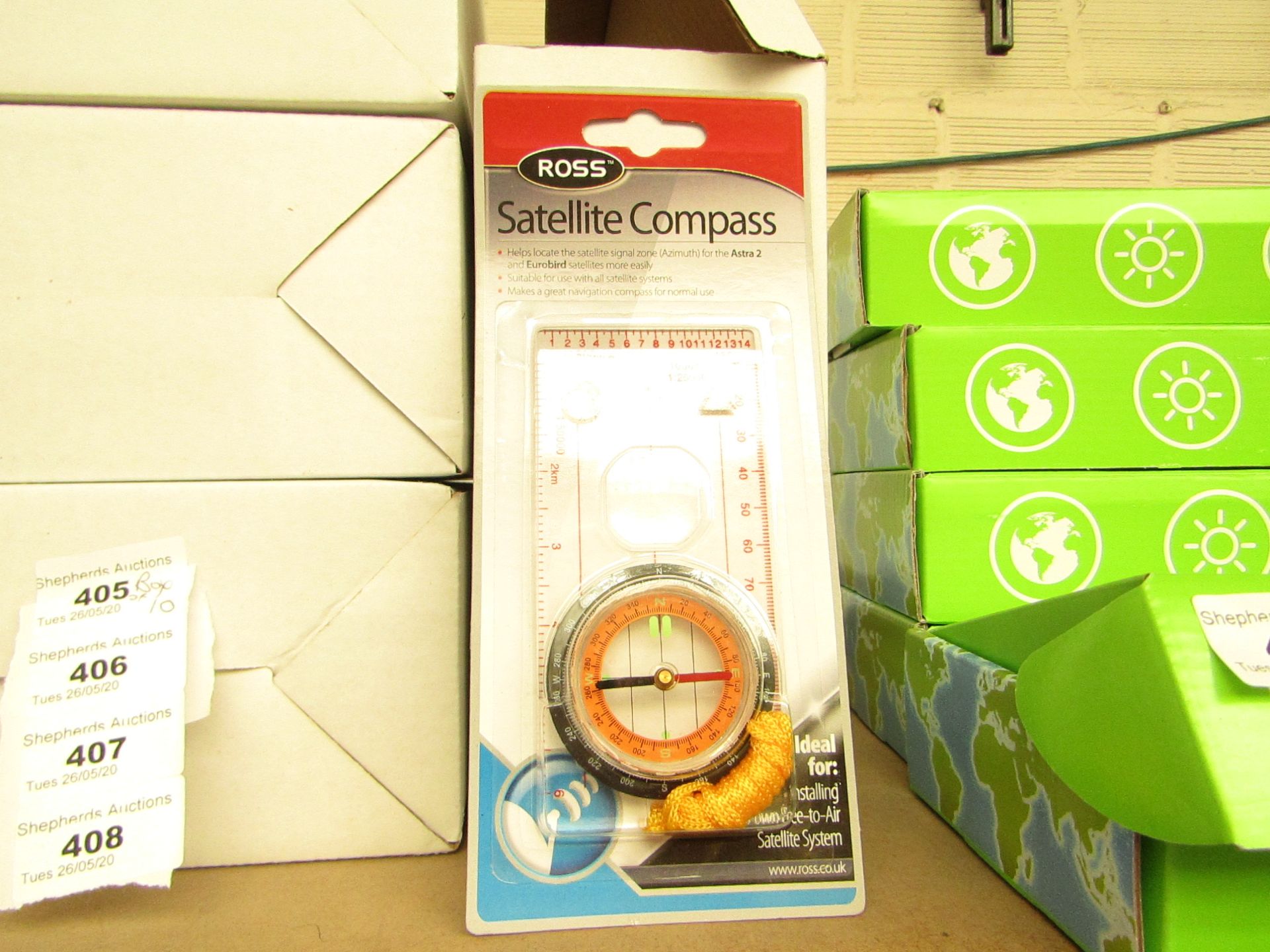 10x Ross satellite compass, new and packaged.