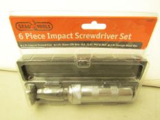 Stag Tools 6 Piece Impact Screwdriver Set. New & packaged