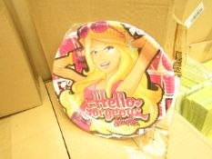 Box of 24 Packs of 6 Barbie Plates 23cm. New & Boxed