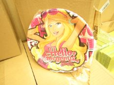 Box of 24 Packs of 6 Barbie Plates 23cm. New & Boxed