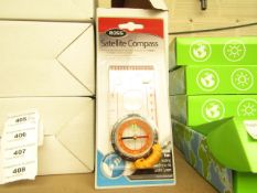 10x Ross satellite compass, new and packaged.