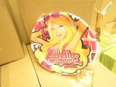 Box of 24 Packs of 6 Barbie Plates 23cm. New & Boxed