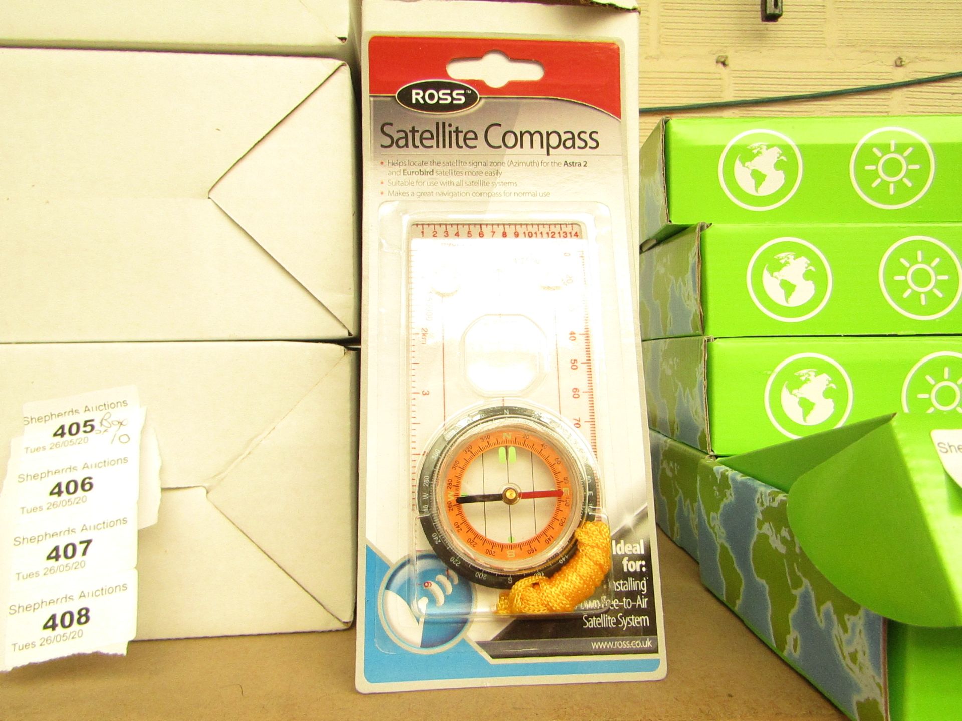 10x Ross satellite compass, new and packaged.