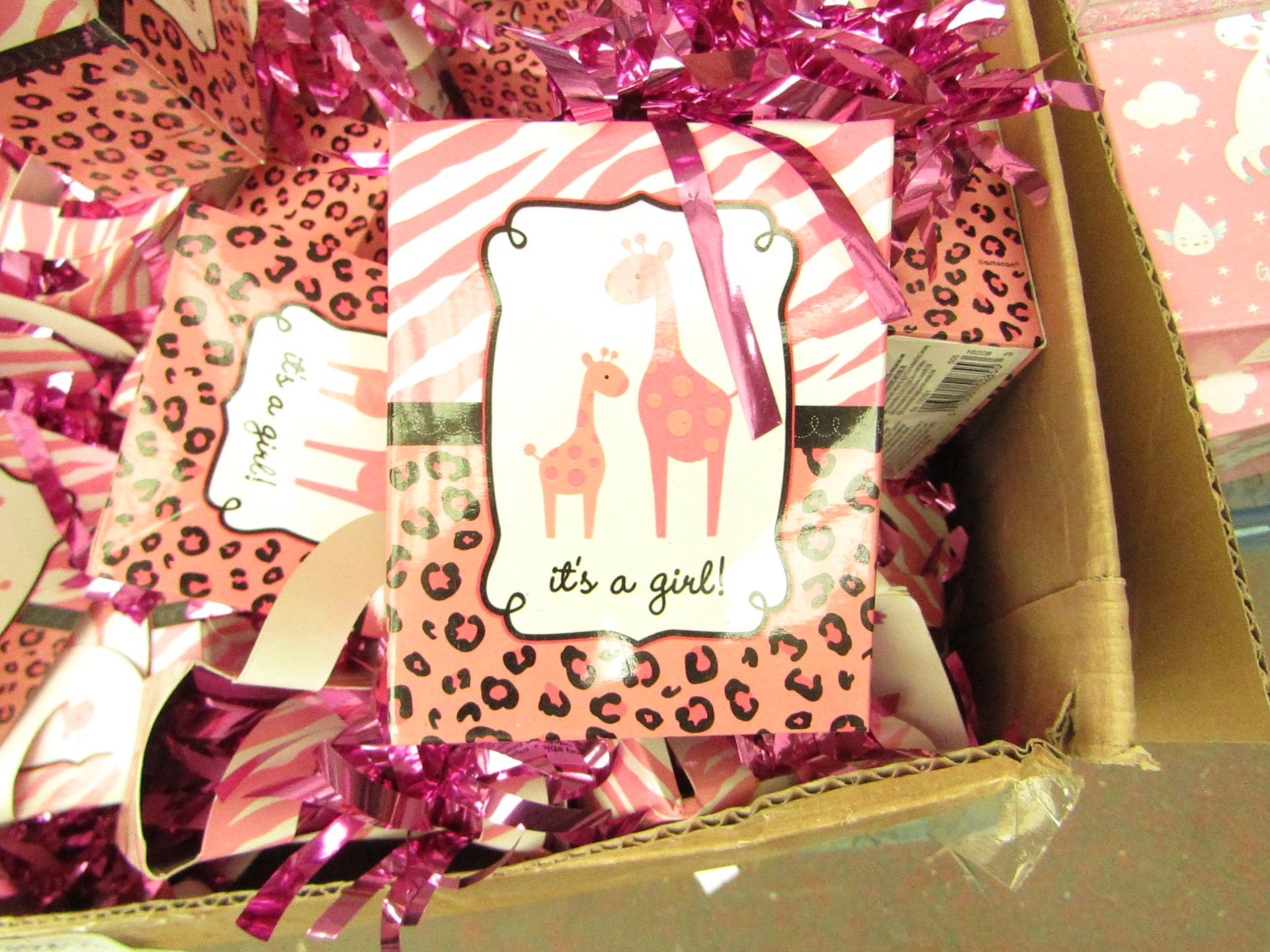 20x "It's a Girl" balloon weights, new and packaged.