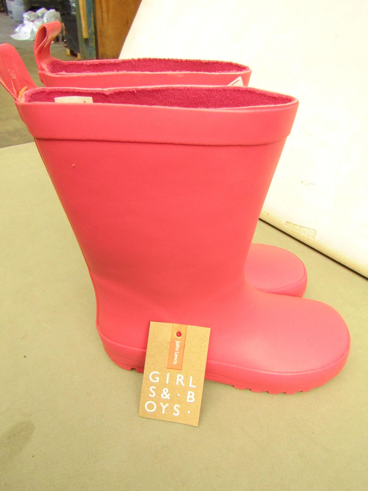 Pair of John Lewis Size 11 Kids Pink Wellingtons. New