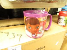24x Doc McStuffins children's plastics mugs, new and boxed.
