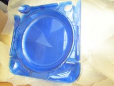 20 x Plastic Picnic/Camping Plates with Knife,Fork & Spoon Fitted to the Sides. Unused