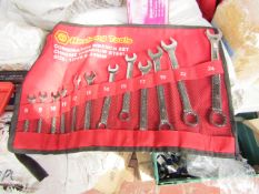 Heshang Tools 12 Piece chrome vanadium steel combination spanner set, new in carry roll.