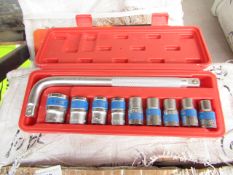 10 Piece MLG Tools socket set with L type handle, new and boxed