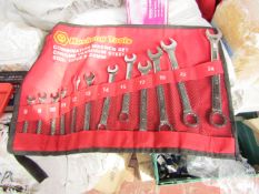 Heshang Tools 12 Piece chrome vanadium steel combination spanner set, new in carry roll.