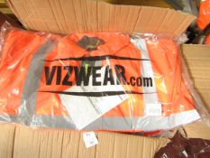 Viz Wear Orange Hi Viz jacket, new 4XL