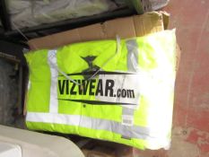 Vizwear yellow parka, size 3XL, new and packaged.