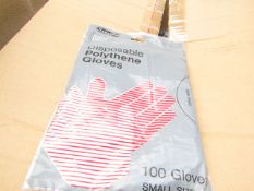 10x Packs of 100 Digit Disposable Polythene Gloves, new