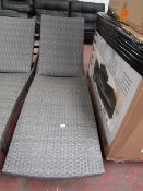 Costco Aire padded rattan sun lounger, looks in good conditon with no noticable damage, RRP £190 and