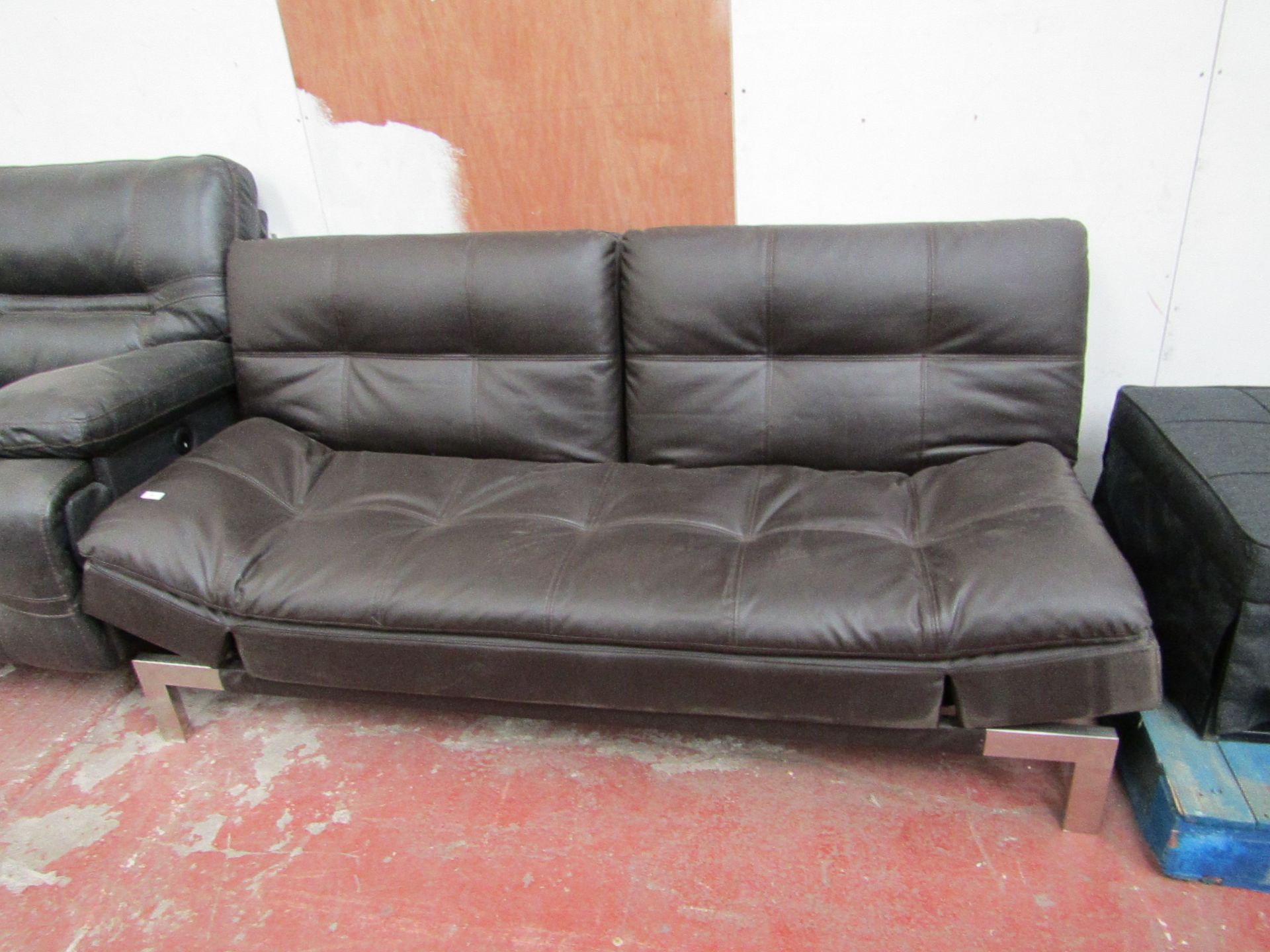 Eurolounger drop back sofa bed, couple of small cracks and grazes but overall in decent condition