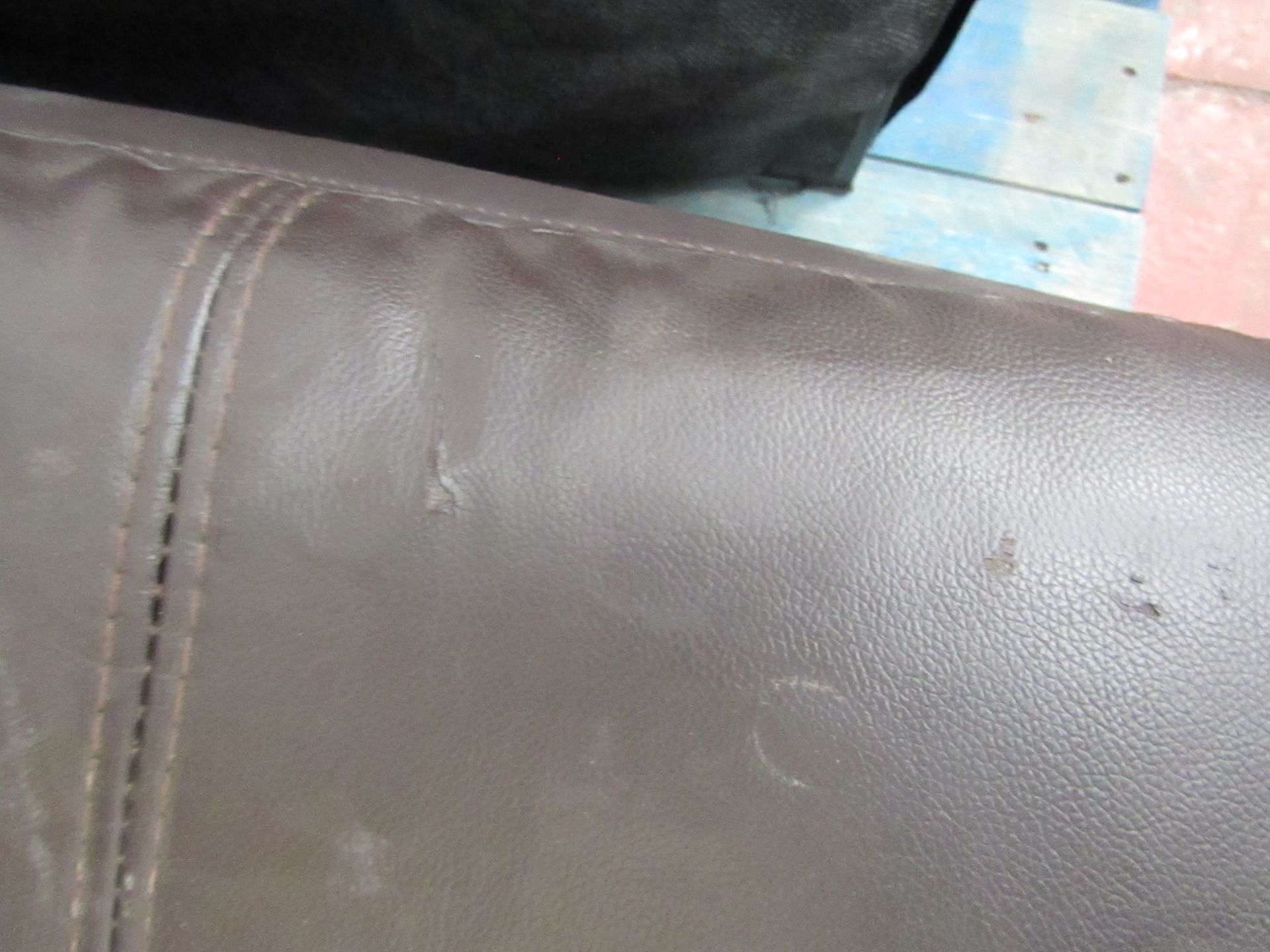 Eurolounger drop back sofa bed, couple of small cracks and grazes but overall in decent condition - Image 2 of 2