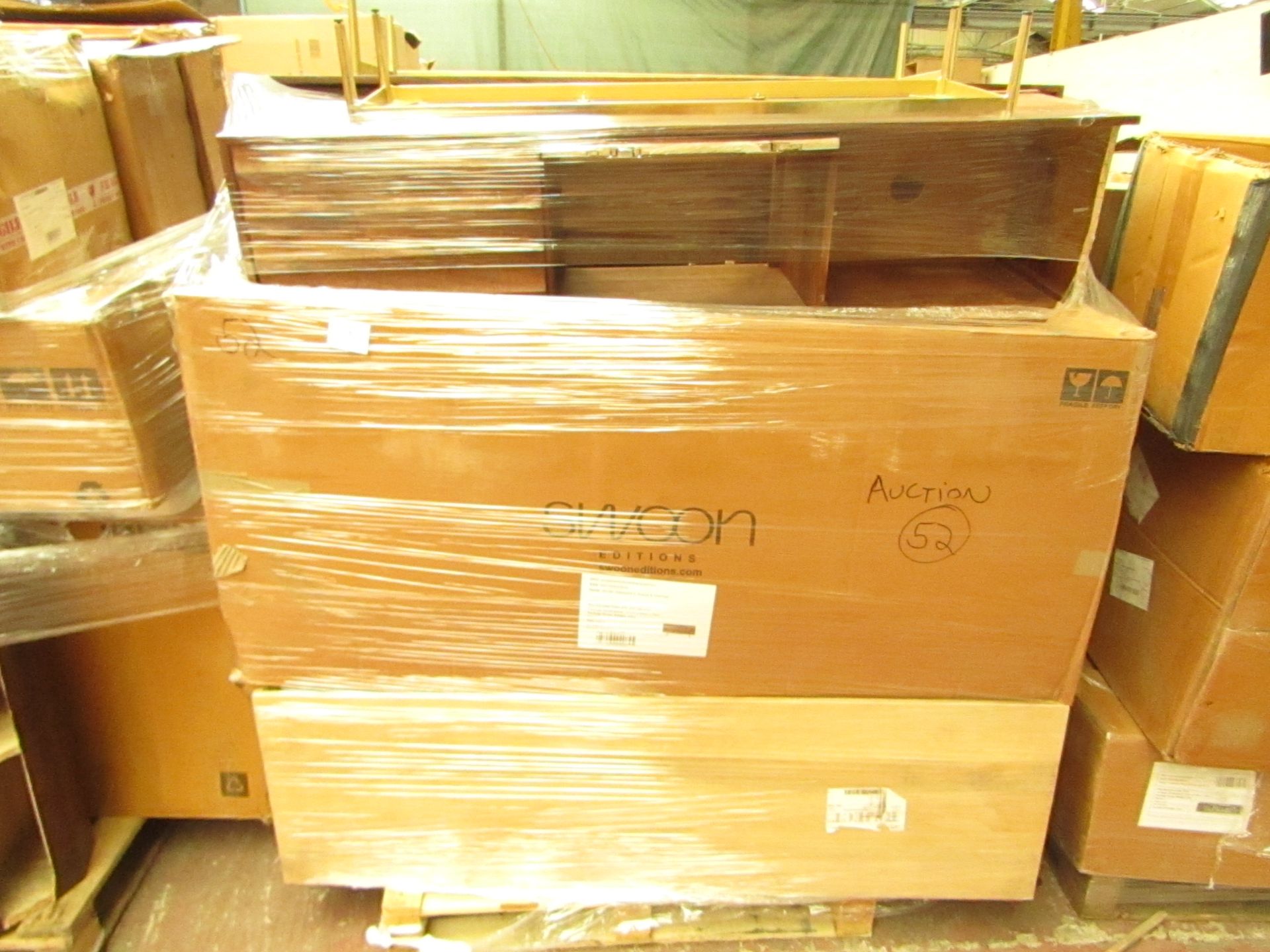 | 1X | PALLET OF SWOON B.E.R FURNITURE, UNMANIFESTED, TYPICAL ITEMS INCLUDE SIDE BOARDS AND MEDIA