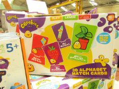 Cbeebies 3D Alphabet Match Cards. Incl 52 Cards. Learn Words & Colours. Boxed