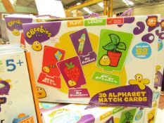 Cbeebies 3D Alphabet Match Cards. Incl 52 Cards. Learn Words & Colours. Boxed