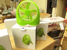 Unbranded USB/Battery Operated Fan. Tested Working & Boxed