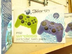 3rd Earth PS2 Twin Pack Wireless Controllers. New & Boxed