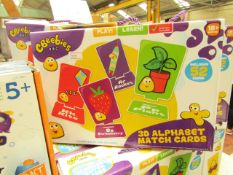 Cbeebies 3D Alphabet Match Cards. Incl 52 Cards. Learn Words & Colours. Boxed