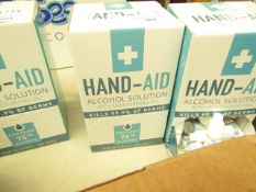 50 x 10ml Hand-Aid Alcohol Solution with Moisturising Oil new