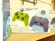 3rd Earth PS2 Twin Pack Wireless Controllers. New & Boxed
