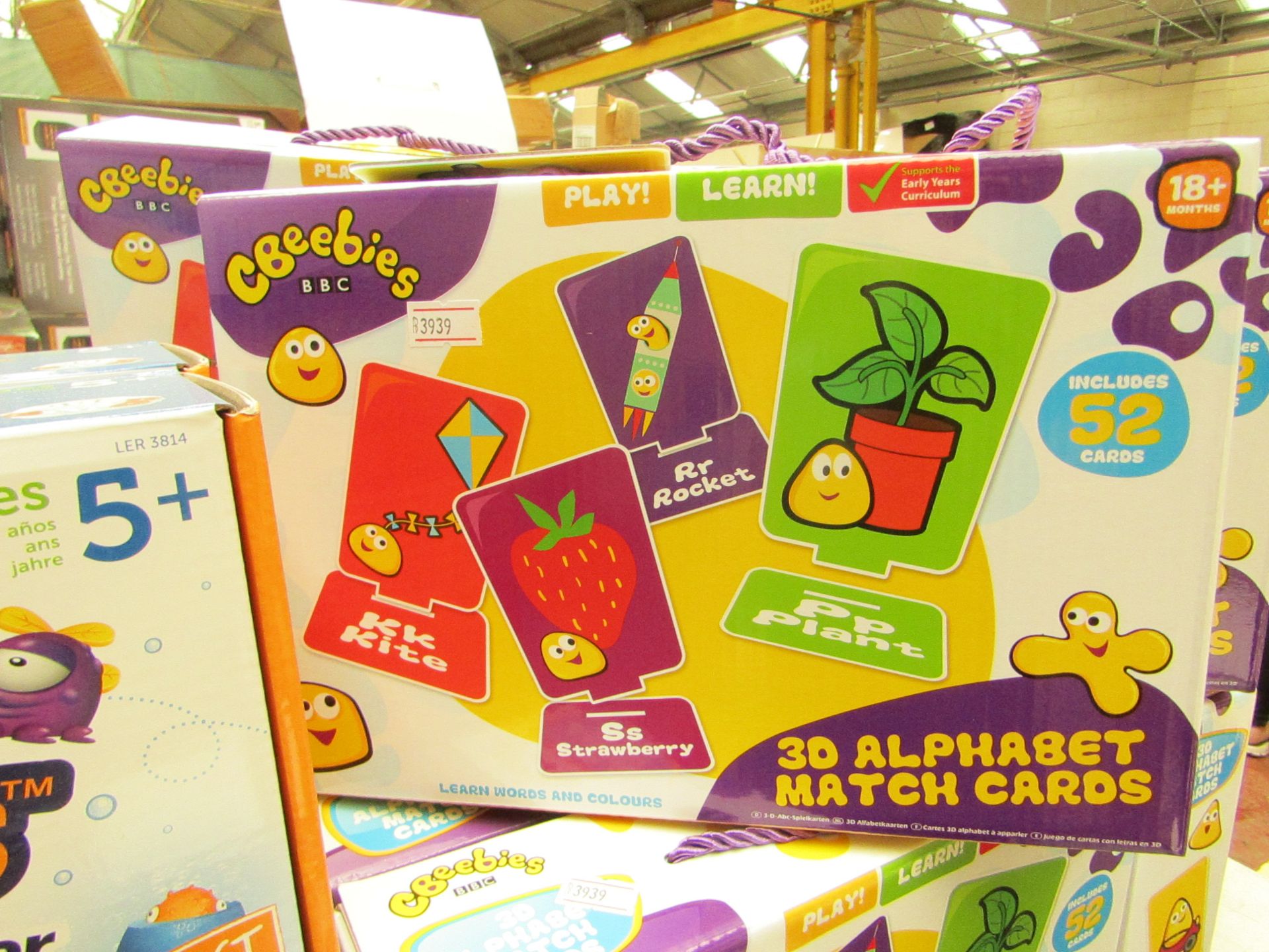 Cbeebies 3D Alphabet Match Cards. Incl 52 Cards. Learn Words & Colours. Boxed