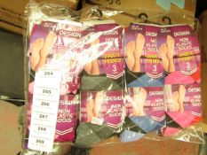 12 Pairs of Ladies Non Elastic Diabetic Friendly Socks. Size 4 - 7. New & packaged