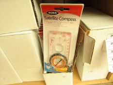 Box of 10 Ross Satellite Compasses. Packaged