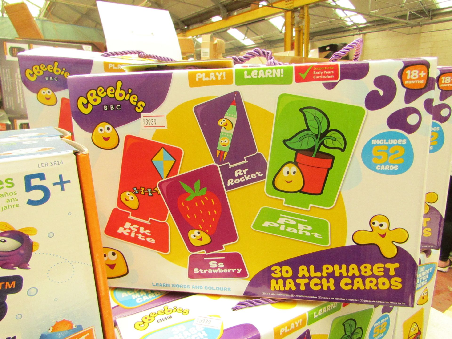 Cbeebies 3D Alphabet Match Cards. Incl 52 Cards. Learn Words & Colours. Boxed