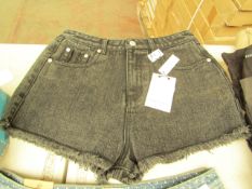 Brave Soul Black Denim Shorts size 8 new with tag see image