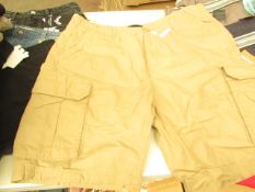 Brave Soul Mens Stone Cargo Shorts size L new with tag see image