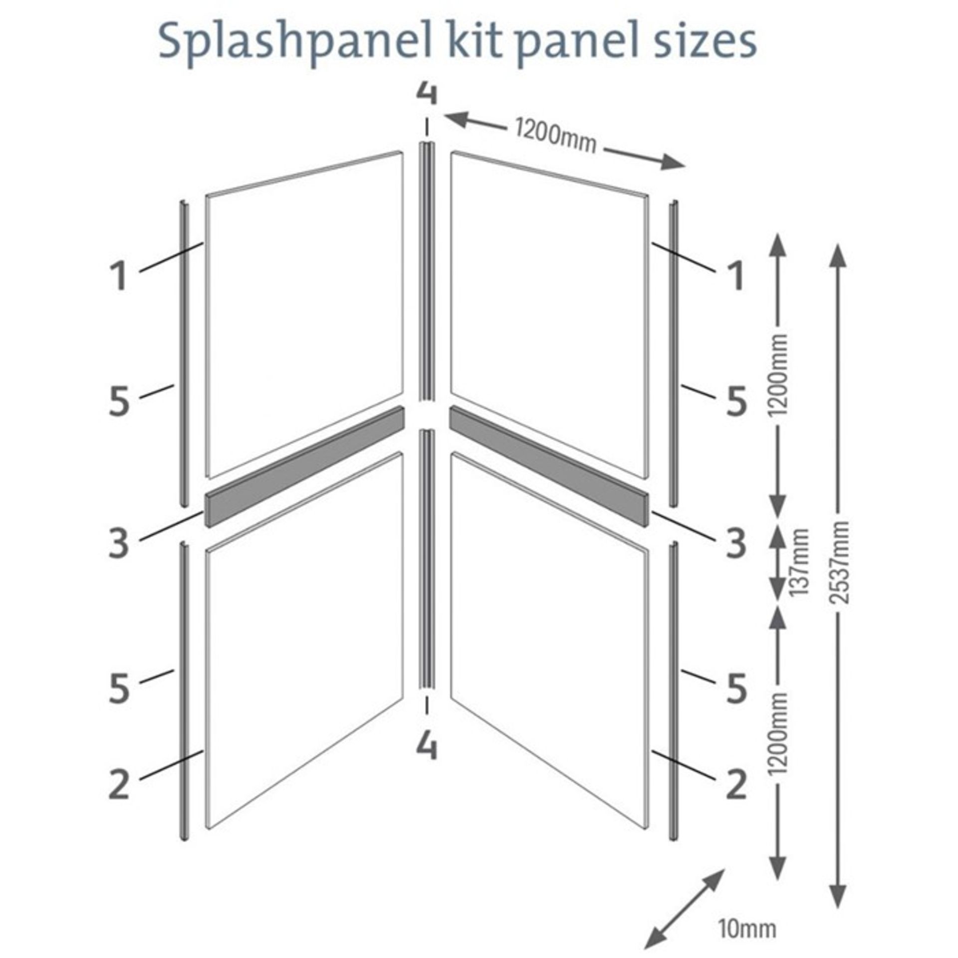 Splash Panel 2 sided shower wall kit in Sandstone, new and boxed, the kit contains 2 1200x1200 top - Image 3 of 3