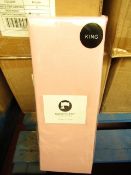 Box of 8x Sanctuary Fitted Sheet With Deep Box Kingsize Blush 100 % Cotton New & Packaged