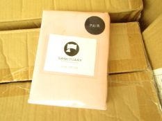 Box of 24 X Pair of Sanctuary Plain Housewife Pillowcases Blush 48 X 76 X 18cm Flap 100 % Cotton,new