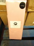 Box of 8x Sanctuary Fitted Sheet With Deep Box Kingsize Blush 100 % Cotton New & Packaged