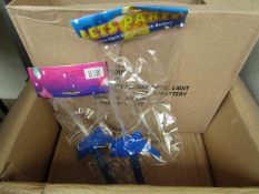 Box of 12 Fibre Optic Light Sticks with Batteries. Unused & Packaged