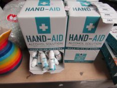 Box of 50 x 10ml Hand Aid Alcohol Solutions with moisturising Oil. Unused & Boxed
