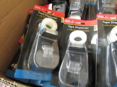 5 x Tape Dispensers, each With 2 Rolls of Tape. Unused & packaged