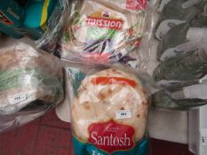 2 Items being 12 x Santosh Tandoor Baked Plain Naans BB 11/5/20 & 8 Deli Original Wraps BB 15/5/20