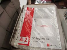 2 Boxes of 10 Acco A4 A-Z File organisers. New & Packaged