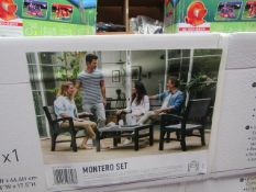 Keter Montero 4 Piece Outdoor Bench Set. New & Boxed. RRP £399