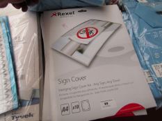 14 x A4 Sign Covers. Unused & packaged