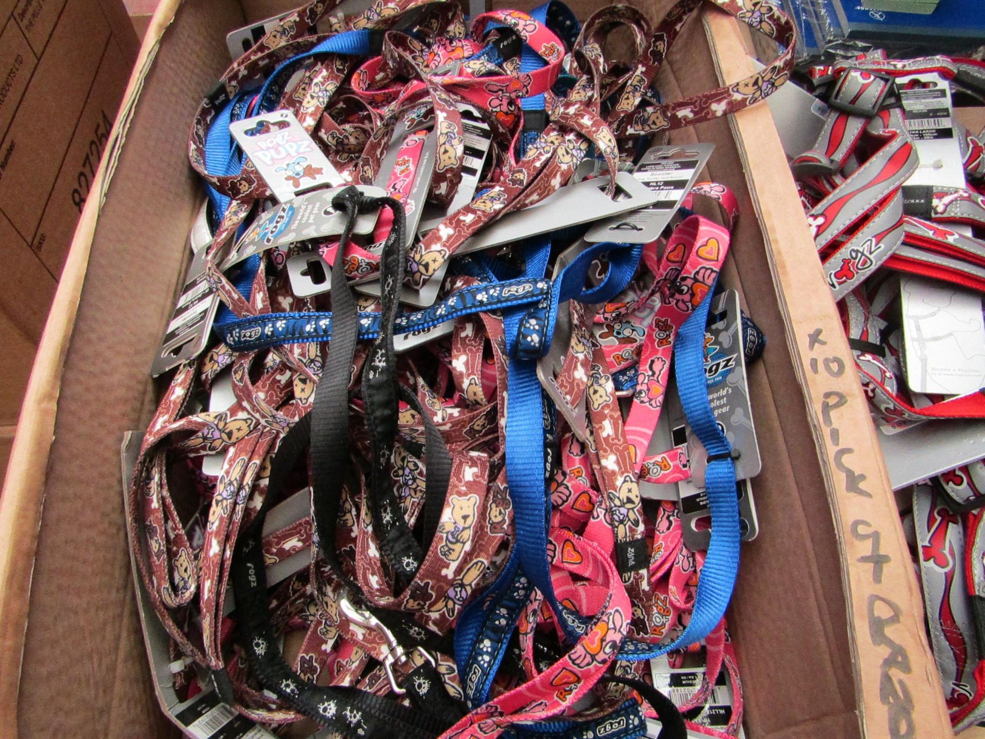 10 x Various (picked @ Random) Rogz Pupz Dog leads. See Image. New with Tags