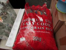 Peacock Premium USA Easy Cook Long Grain Rice.20kg Bag but has a slight rip but has been re