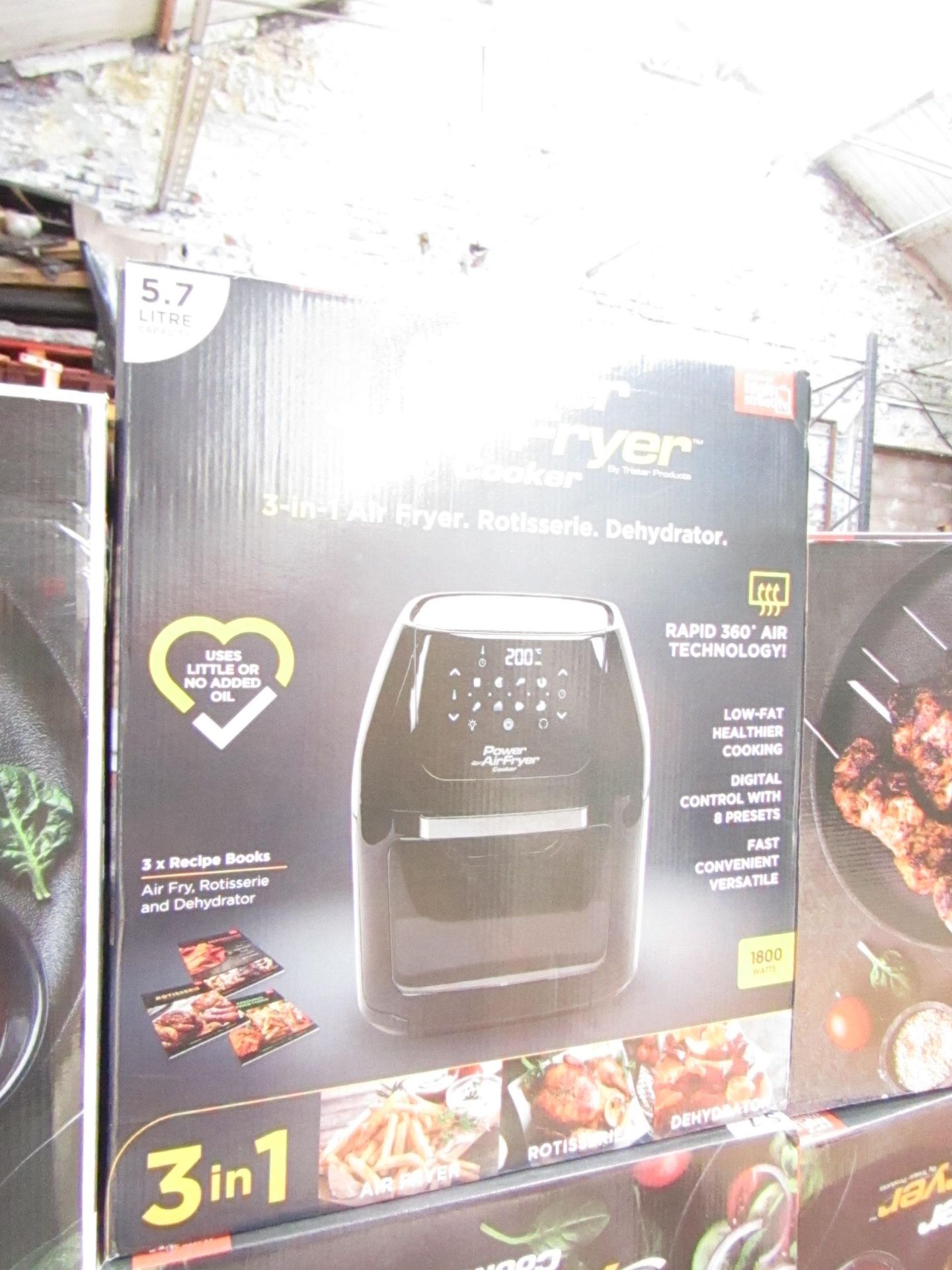 | 4X | POWER AIR FRYER COOKER 5.7LTR | UNCHECKED AND BOXED | SKU C5060541513068 | RRP £149.99 |